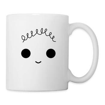 Cute face with curly hair - Tasse - Weiß - Rechts