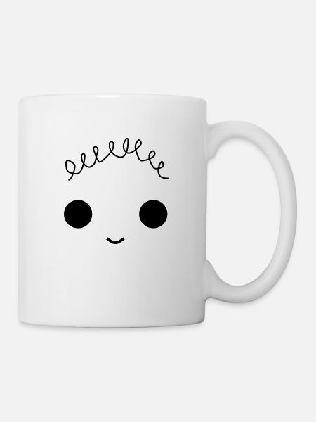 Cute face with curly hair - Tasse - Weiß