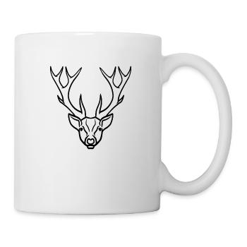 Symbole de tête de cerf noir - Mug blanc - blanc - Droite