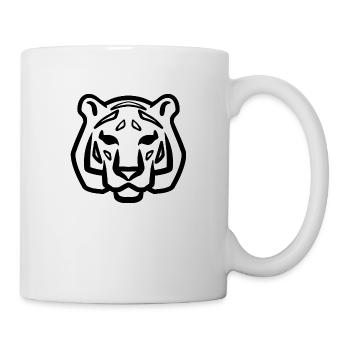 Tigerkopf Symbol schwarz - Tasse - Weiß - Rechts