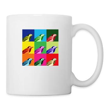 Bachstelze Profil Popart Kunst - Tasse - Weiß - Rechts
