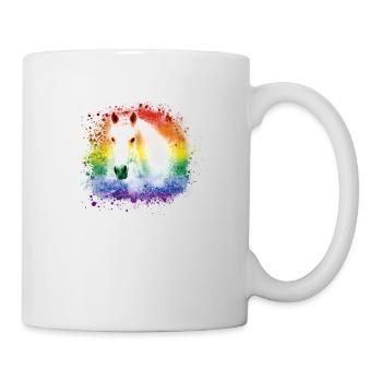 buntes Pferd ,Schimmel, Pferd ,regenbogen,grafftit - Tasse - Weiß - Rechts