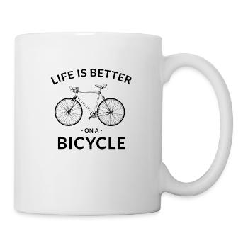 Life is better on a Bicycle, Vintage - Mug - white - Right