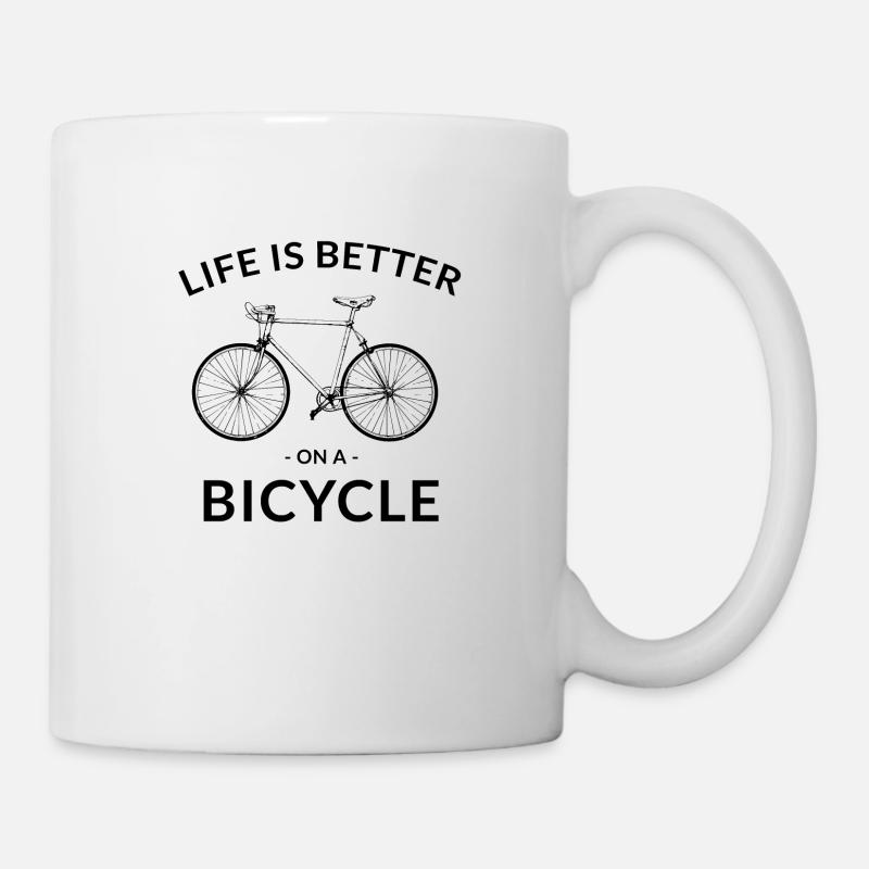 Life is better on a Bicycle, Vintage - Tasse - Weiß