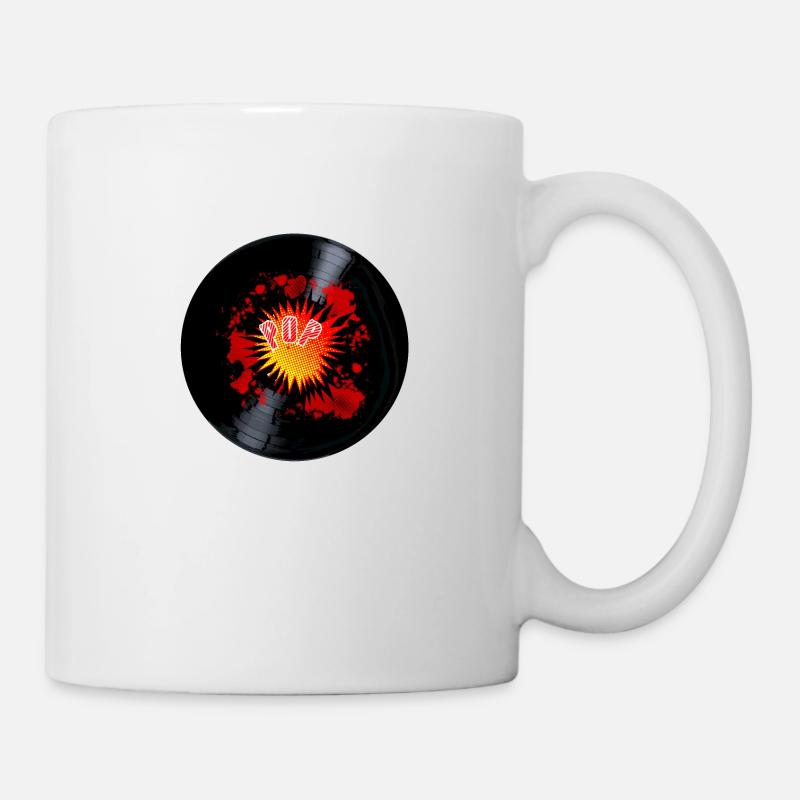 Explodierende Popmusik Long Play Record - Tasse - Weiß