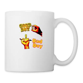 Guter Junge VS böser Junge - Tasse - Weiß - Rechts