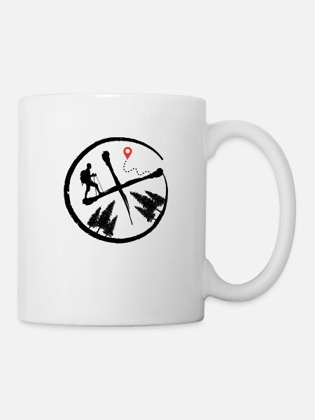 geocache schnitzeljagd outdoor-life wanderheld - Tasse - Weiß
