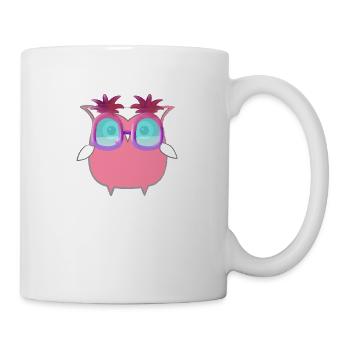Eule, Comic,pink,Sonnenbrllle, Ananas,sommer - Tasse - Weiß - Rechts