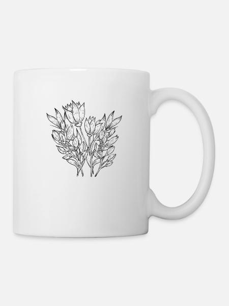 Illustration Fleurs Tulipes - Mug blanc - blanc