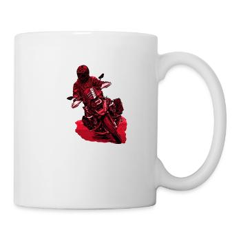 GS Fahrer Schräglage rot - Tasse - Weiß - Rechts