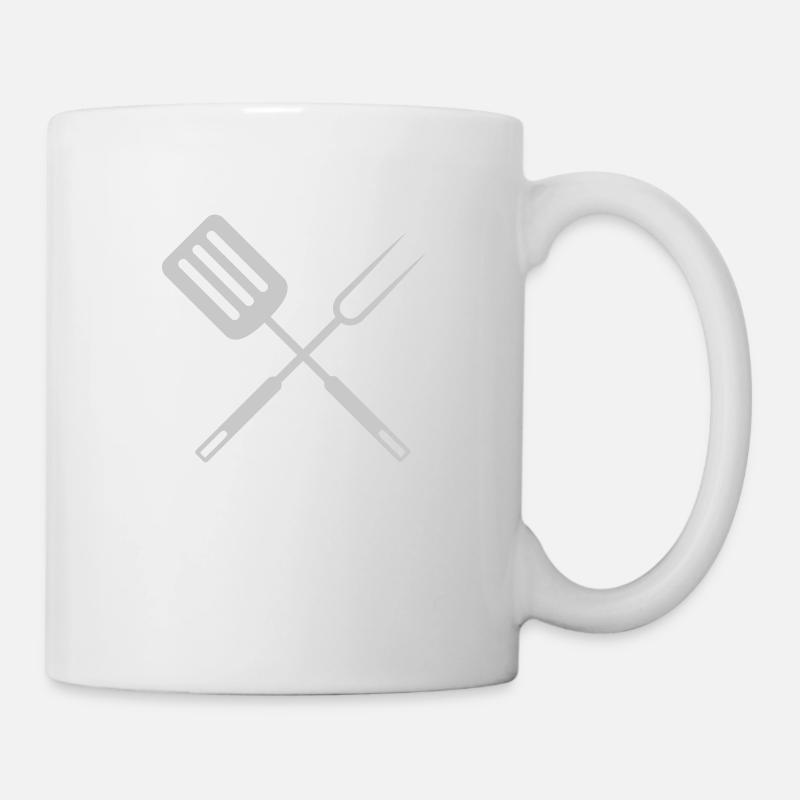Utensilien Barbecue Pfannenwender Grillgabel - Tasse - Weiß