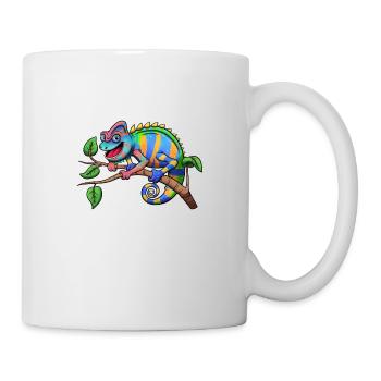 Bunter Chamäleon - Tasse - Weiß - Rechts
