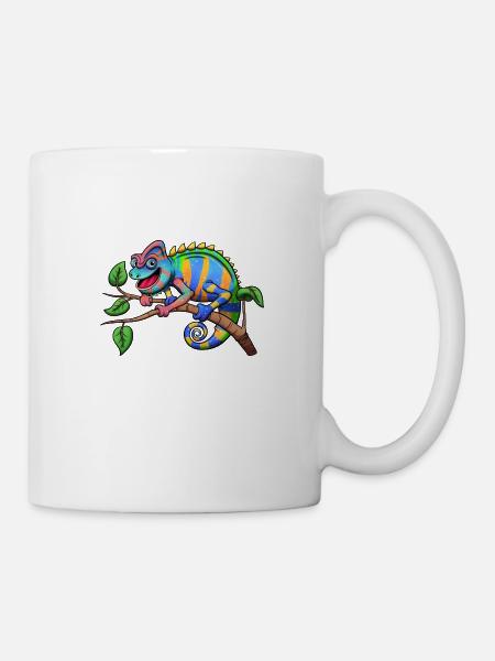 Caméléon coloré - Mug blanc - blanc