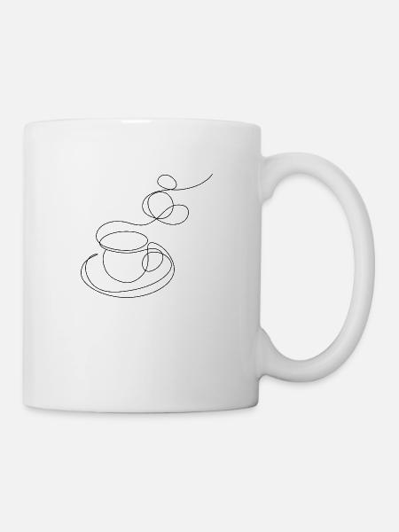 Kaffee lineart - Tasse - Weiß