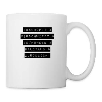 Festival Konzert betrunken Spaß Schrift - Tasse - Weiß - Rechts