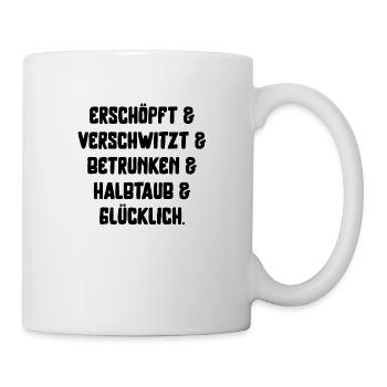 Festival Konzert betrunken Spaß Schrift - Tasse - Weiß - Rechts