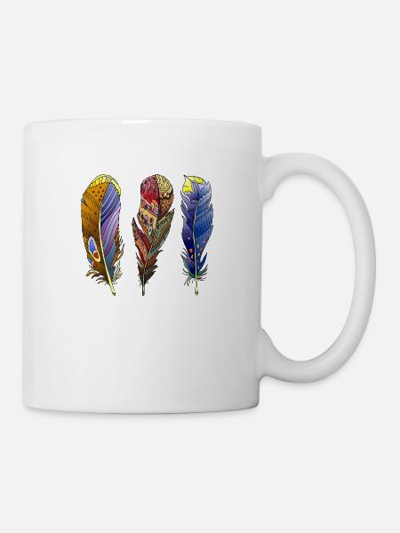 Feder - Tasse - Weiß