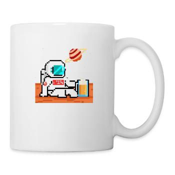 Astronaut drinking beer - Mug - white - Right