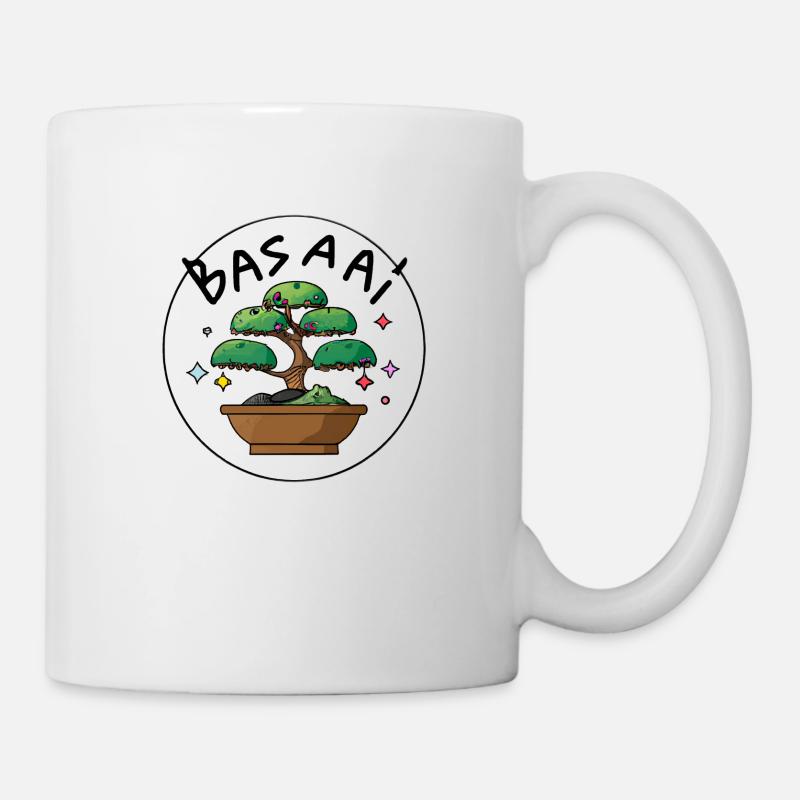 Japanischer Kawaii-Bonsai - Tasse - Weiß