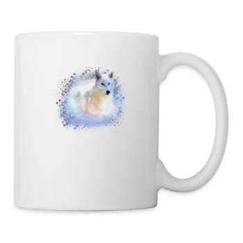 loup, bleu, chien, husky, chien, peinture, graffiti - Mug blanc - blanc - Droite