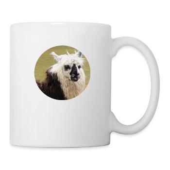Ein geflecktes Lama - Tasse - Weiß - Rechts