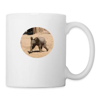 Kleiner Elefant im Laufschritt - Tasse - Weiß - Rechts