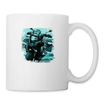 Motorrad GS black türkis - Tasse - Weiß - Rechts