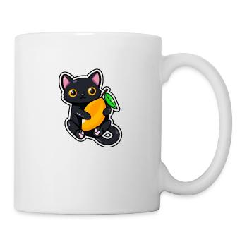 Cat embraces a mango - Mug - white - Right