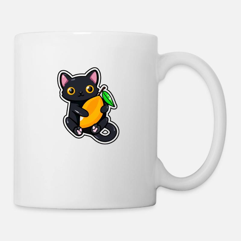 Le chat embrasse une mangue - Mug blanc - blanc