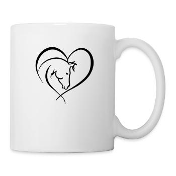 Pferd Herz Reiten Pferdebesitzerin - Tasse - Weiß - Rechts