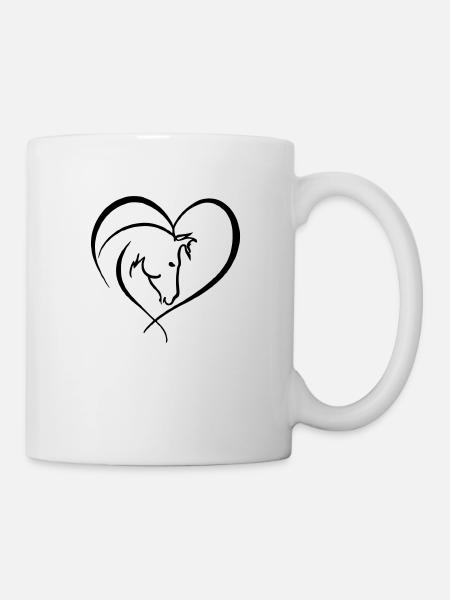 Pferd Herz Reiten Pferdebesitzerin - Tasse - Weiß