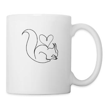 Eichhörnchen Herz - Tasse - Weiß - Rechts