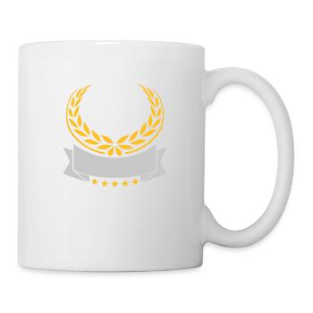 Banner Laurel Wreath Stars Empty - Mug - white - Right
