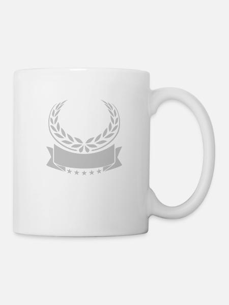 Lorbeerkranz Banner Sterne Leer - Tasse - Weiß