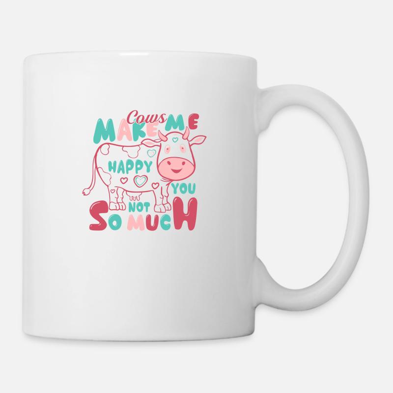 Kühe machen mich glücklich dich nicht so sehr - Tasse - Weiß