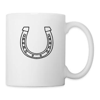 Horseshoe Horses Lucky Symbol Luck Vector - Mug - white - Right