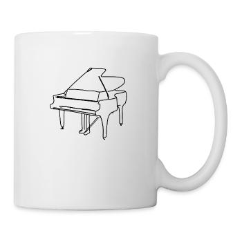 Klavier Piano Pianist Flügel Musikinstrument - Tasse - Weiß - Rechts