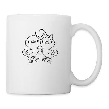2 Chicks Heart Pair - Mug - white - Right