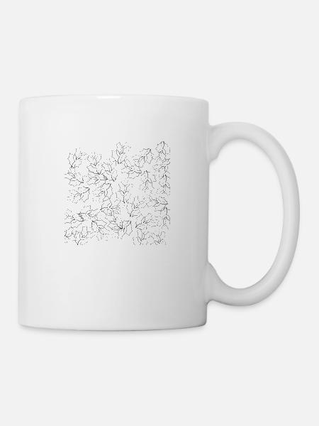 Schwarzweiß Floral - Tasse - Weiß