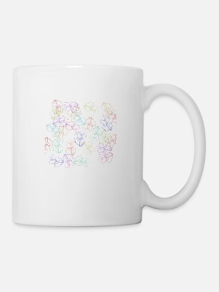 buntes Florales Design - Tasse - Weiß