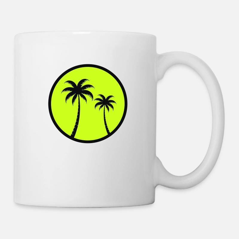 Palmen - Tasse - Weiß