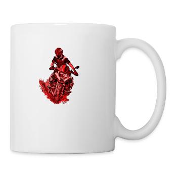 Motocross motorcycle red - Mug - white - Right