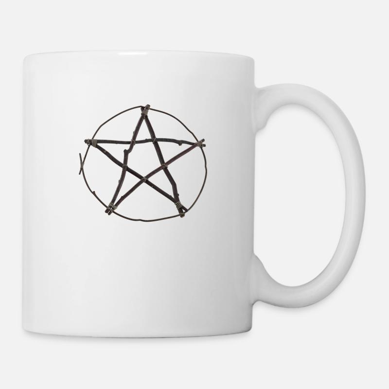 Branch - Twig Pentagram 3D - Mug - white