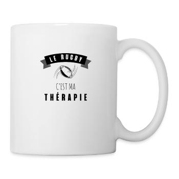 Le rugby c’est ma thérapie - Mug blanc - blanc - Droite
