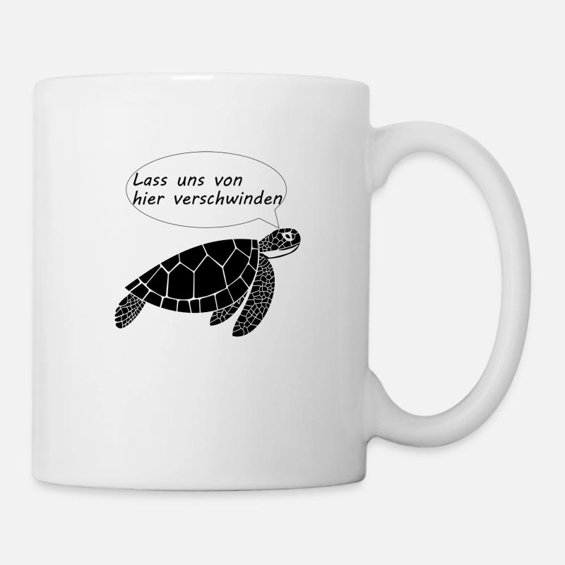 Schildkröte - lass uns verschwinden - Tasse - Weiß