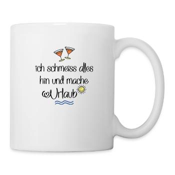 Urlaub machen und feiern - Tasse - Weiß - Rechts