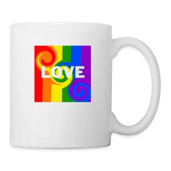 "LOVE" logo, colored and liquefied - Mug - white - Right