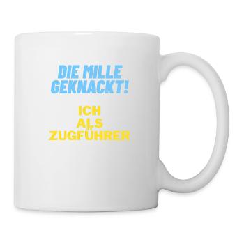 Die mille geknackt ich als zugführer Geschenk Papa - Tasse - Weiß - Rechts