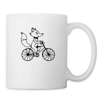 Fuchs Rides Vélo Idée Cadeau Vecteur - Mug blanc - blanc - Droite
