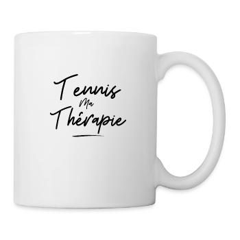 Tennis ma thérapie - idée cadeau - sport humour - Mug blanc - blanc - Droite